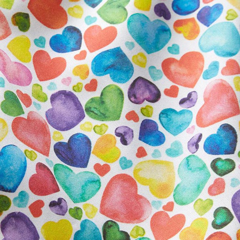 Cotton satin Colourful hearts,  image number 2