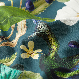 Digital Print Half Panama Decor Fabric Peacock – dark green, 