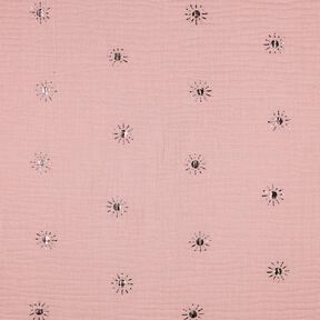 Double Gauze/Muslin Sun Foil Print | Poppy Fabrics – light dusky pink/pastel violet, 