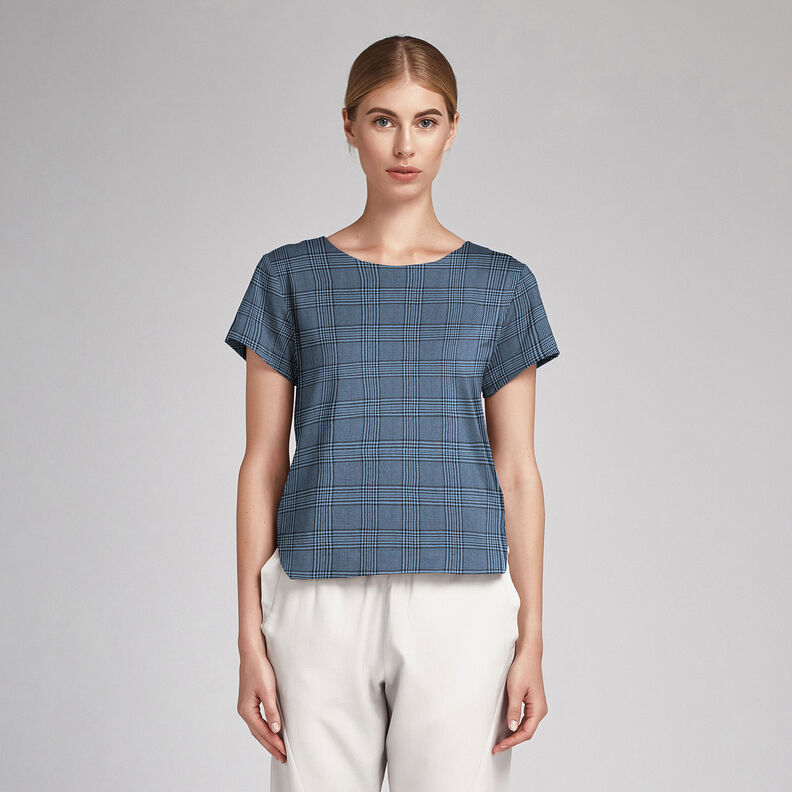 viscose fabric Glen Plaid – blue, image number 7
