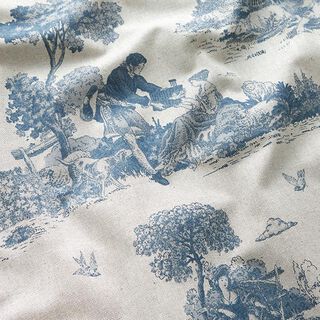 Decor Fabric Half Panama Shepherd Picnic – denim blue/natural, 