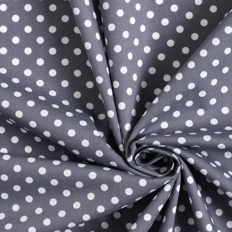 Cotton Poplin Polka dots – slate grey/white,  image number 3