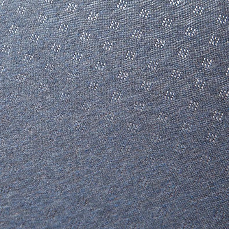Fine Jersey Knit with Openwork Melange – denim blue,  image number 3