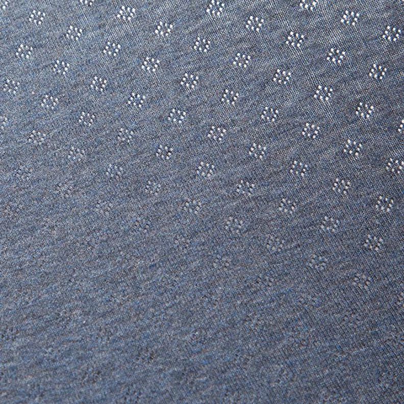Fine Jersey Knit with Openwork  Melange – denim blue,  image number 3