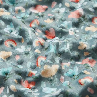 Cosy Fleece Embossed Dots and Flowers – reed, 