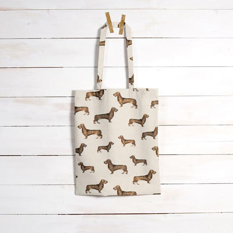 Half Panama Decor Fabric Dachshund – natural,  image number 5