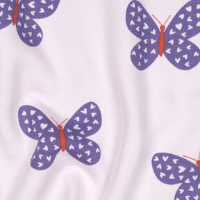 Brushed Sweatshirt Fabric Big Butterflies | Poppy Fabrics – pastel mauve/blue lilac, 