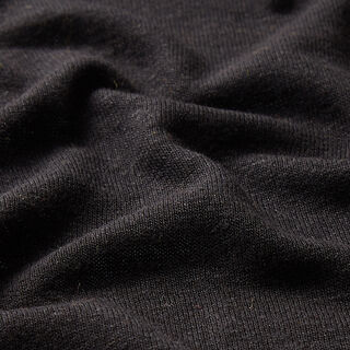 Viscose linen blend fine knit – black | Remnant 60cm, 