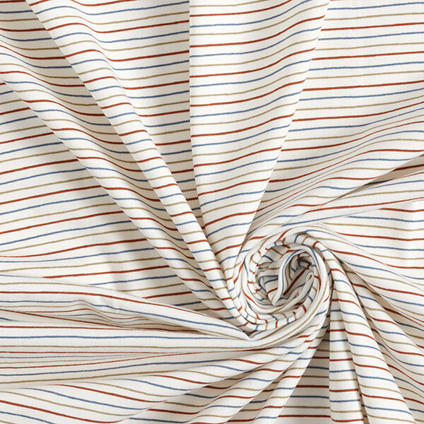 Cotton Jersey drawn lines  – offwhite,  image number 3