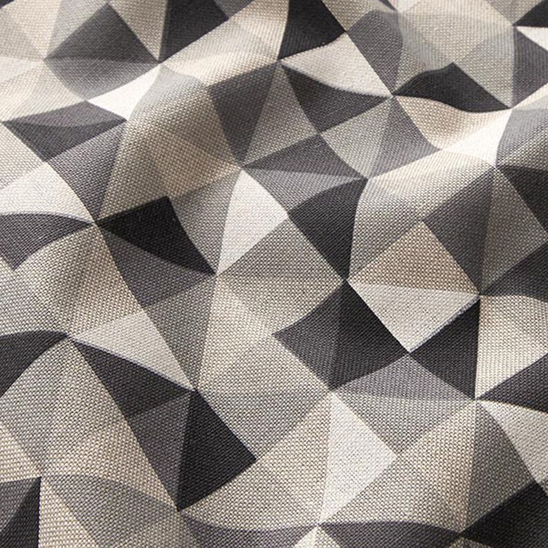 Decor Fabric Half Panama retro diamond pattern – grey/black,  image number 2