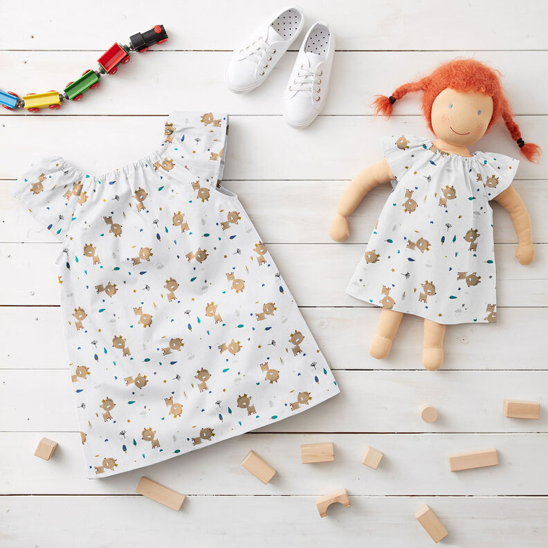 Cotton Poplin Deer with a crown – ivory,  image number 5