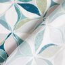 viscose fabric geometric floral pattern – white/aqua blue,  thumbnail number 4