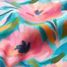 Decor Fabric Cotton Twill painted flowers  – pink/turquoise,  thumbnail number 2