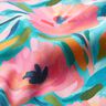 Decor Fabric Cotton Twill painted flowers – pink/turquoise,  thumbnail number 2