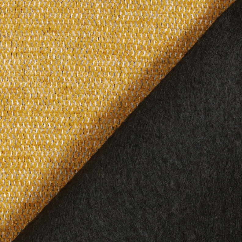 Upholstery Fabric Chenille Mottled – curry yellow/silver grey, image number 3