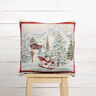 Decorative Panel Tapestry Fabric Snowman – carmine/light beige,  thumbnail number 6