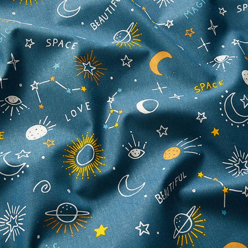 Cotton Cretonne constellations – ocean blue,  image number 2