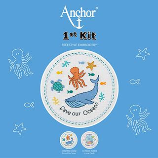 Beginner Embroidery Kit Save our Oceans, 