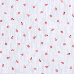 Double Gauze/Muslin Ladybird Digital Print | Poppy Fabrics – white, 