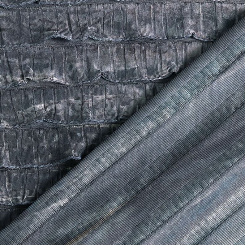 Horizontal Stripes Batik Ruffled Jersey – light grey,  image number 4