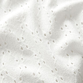 Crinkle jersey broderie anglaise – white, 