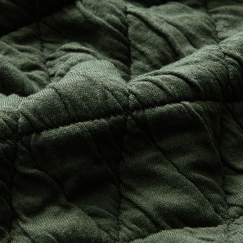 Quilted jersey diamonds – dark green,  image number 2