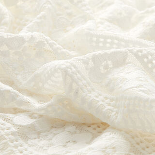 Stripes and Flowers Stretch Lace – offwhite, 