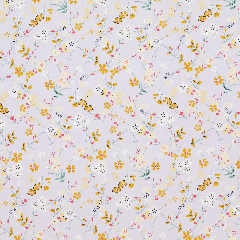 Delicate flowers cotton poplin – pastel mauve/curry yellow,  image number 1