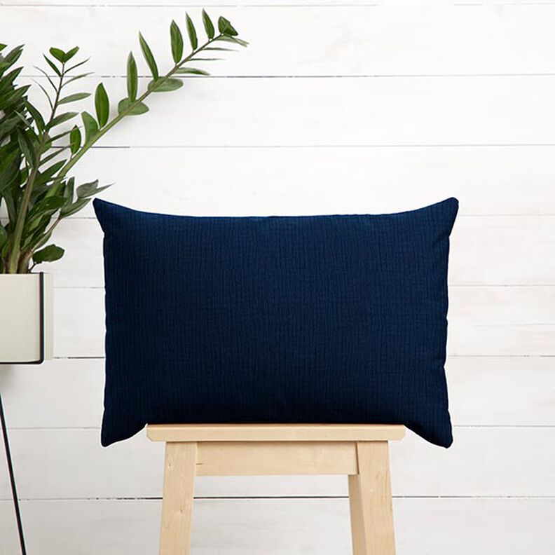 GOTS Triple-Layer Cotton Muslin – midnight blue,  image number 8
