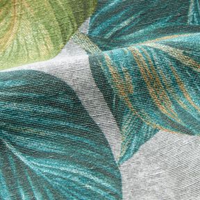 Decor Fabric Canvas ficus leaves – blue spruce/grey, 
