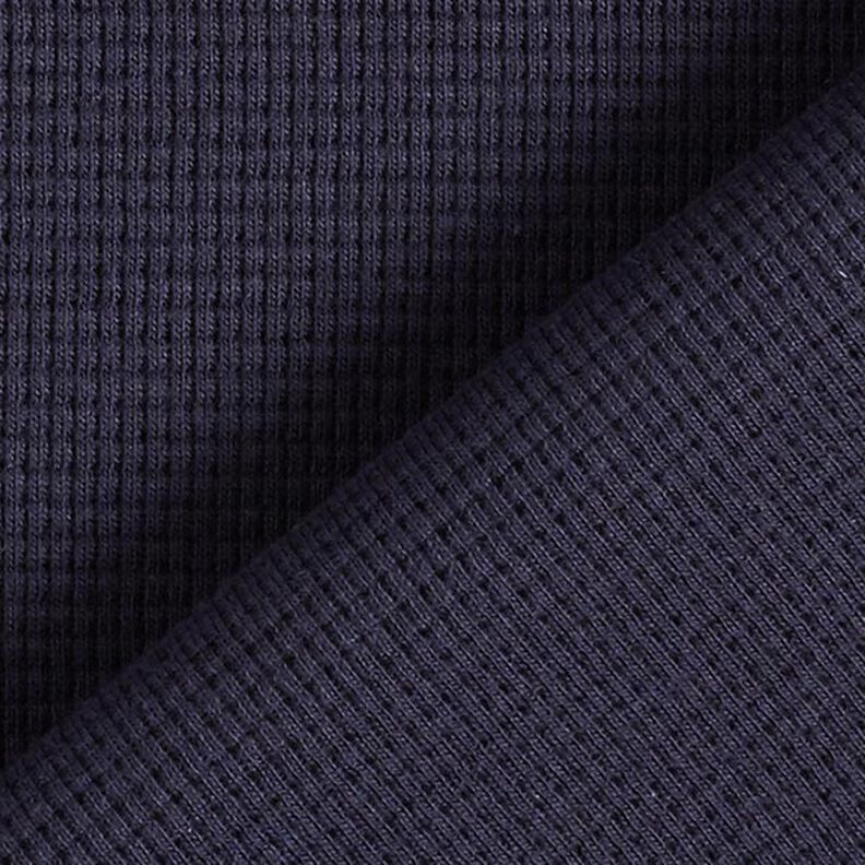 Mini Cotton waffle jersey Plain – navy blue | Remnant 130cm,  image number 4