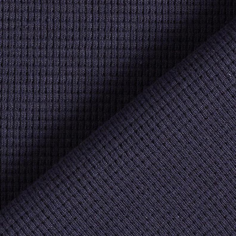 Mini Cotton waffle jersey Plain – navy blue,  image number 4