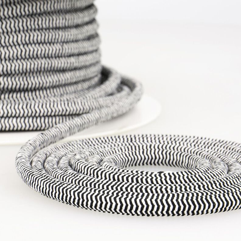 Outdoor Elastic cord [Ø 5 mm] – black/white,  image number 1