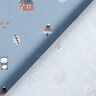 GOTS Cotton Poplin Bear and owl on the move – light wash denim blue,  thumbnail number 4