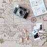 Decor Fabric Half Panama nautical chart – natural,  thumbnail number 6