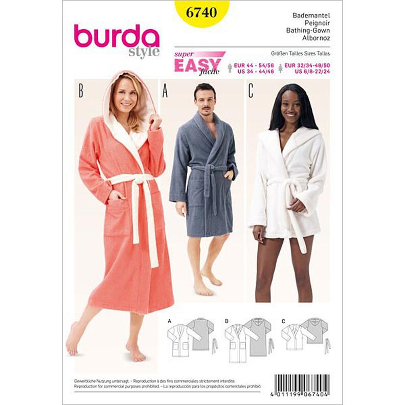 Bathrobe, Burda 6740,  image number 1