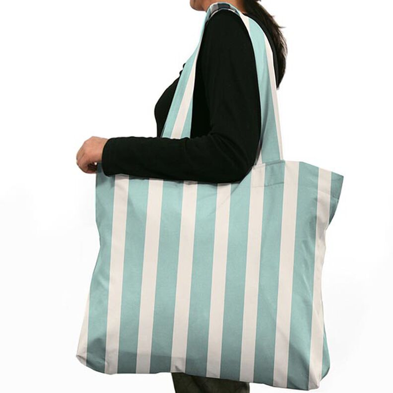 Outdoor Fabric Acrisol Listado – offwhite/turquoise,  image number 5