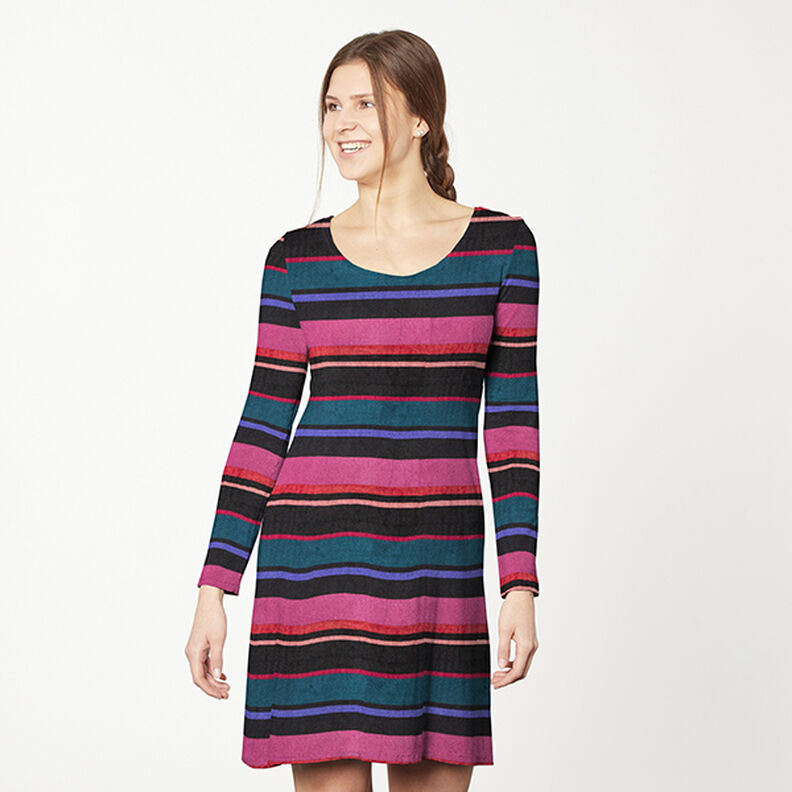 Block Stripes Stretch Velvet – black,  image number 5