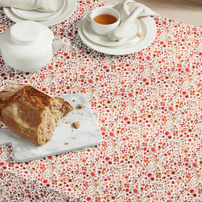 Cotton Cretonne rose petals – ivory/lobster, image number 5