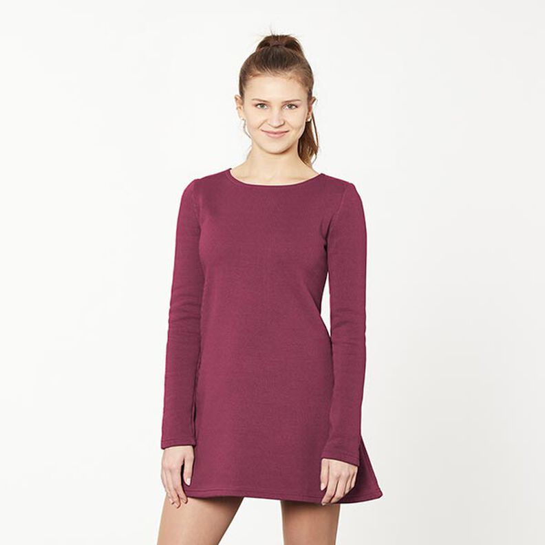 Light Cotton Sweatshirt Fabric Plain – burgundy,  image number 6