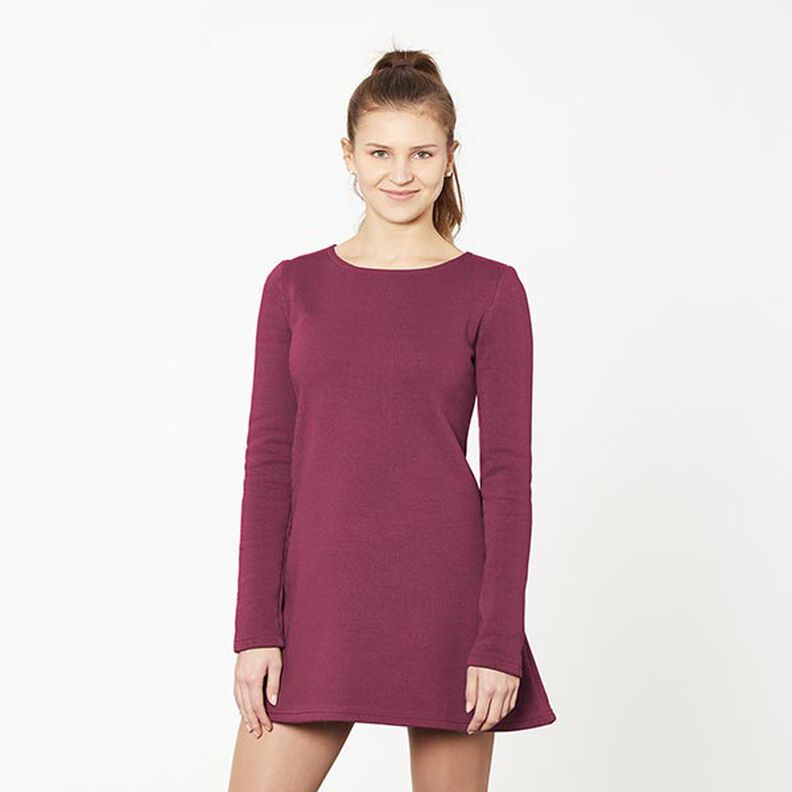 Light Cotton Sweatshirt Fabric Plain – burgundy, image number 6