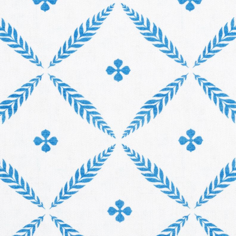Decor Fabric Cotton Twill elegant diamonds – white/blue,  image number 1