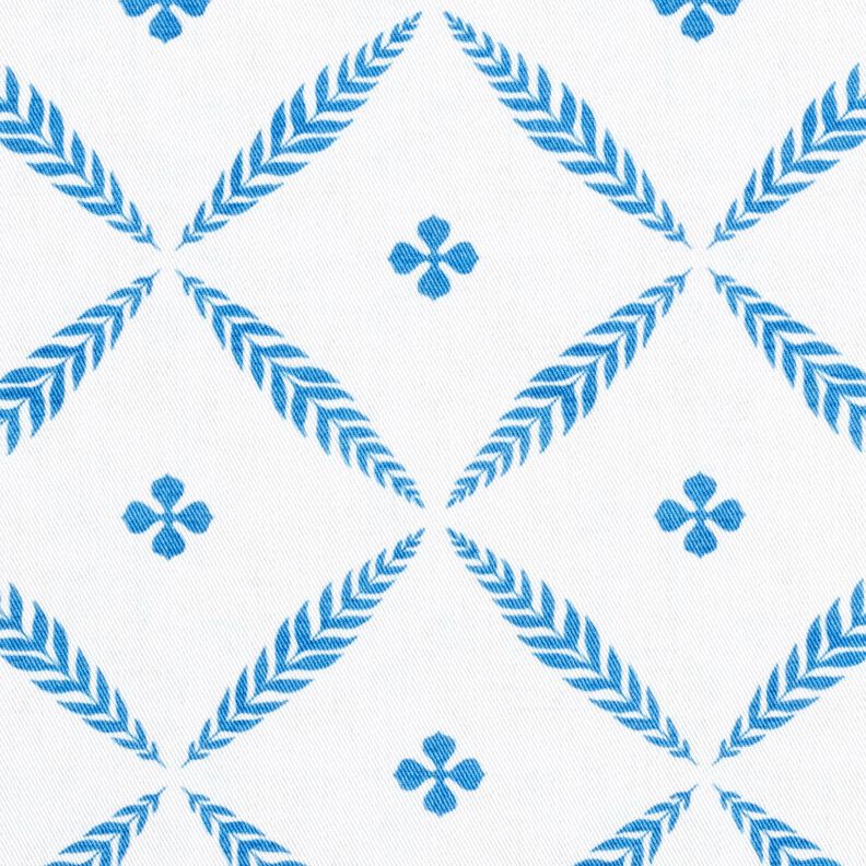 Decor Fabric Cotton Twill elegant diamonds  – white/blue,  image number 1