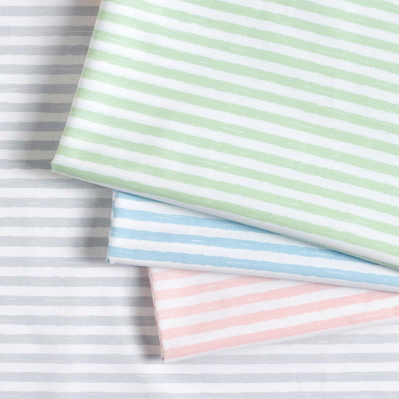 Cotton Cretonne casual stripes – pale mint/white, image number 5