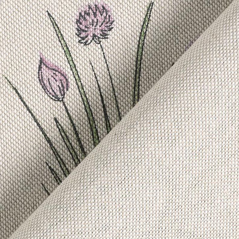 Decor Fabric Half Panama kitchen herbs – natural/green,  image number 4