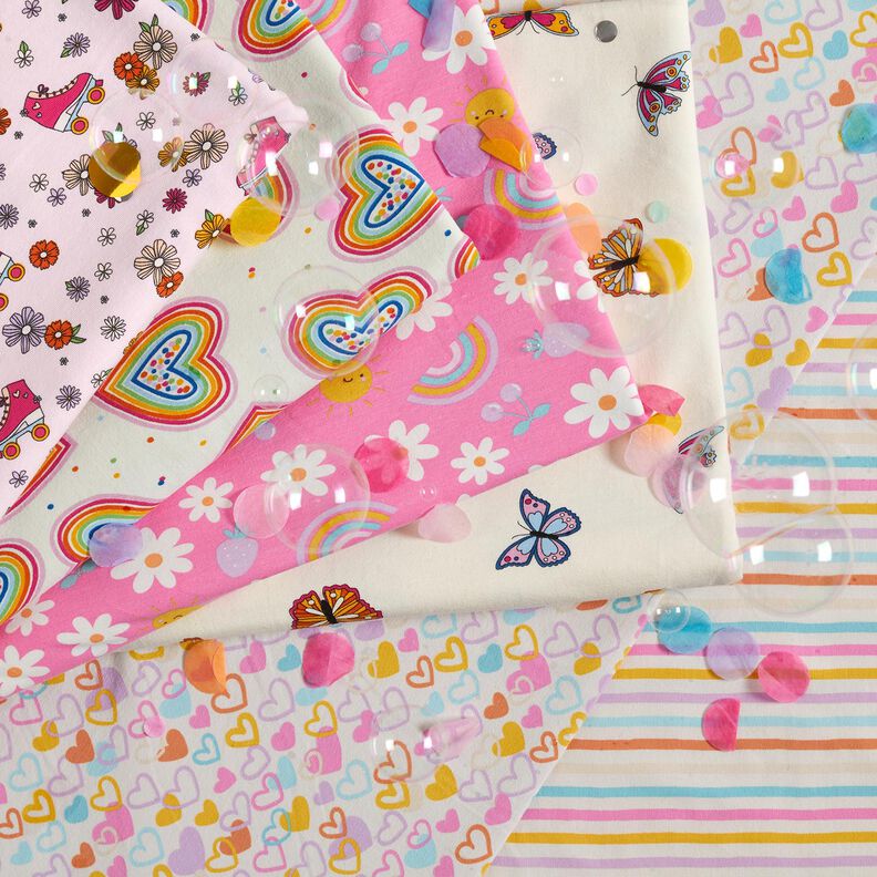 Cotton Jersey Pastel stripes – offwhite/pastel violet,  image number 5