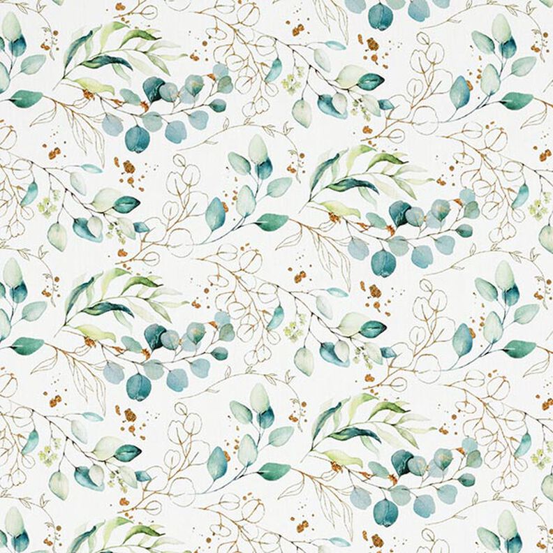 Cotton Poplin Digital Print Eucalyptus – offwhite,  image number 1