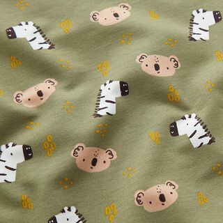 French Terry Zebra and Koala – light khaki, 