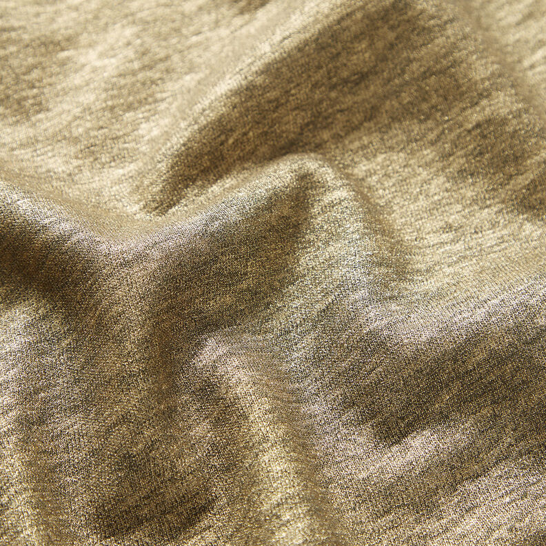 Shimmer melange linen jersey – khaki/metallic gold,  image number 2