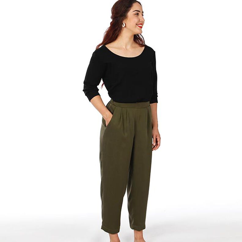 FRAU GUSTA Relaxed Trousers with Pleated Elasticated Waist | Studio Schnittreif | XS-XXL,  image number 4